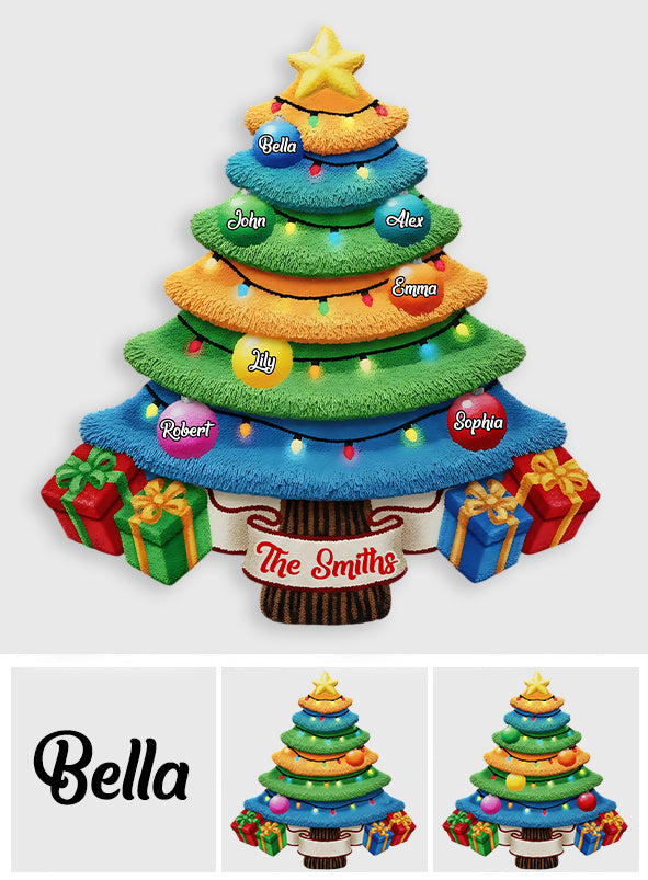 Family Christmas Tree - Personalized Family Non-Slip Tufted Rug