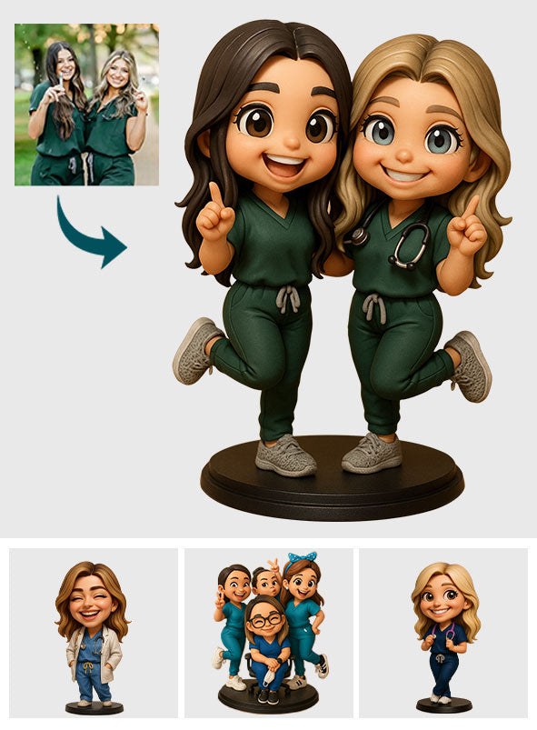 Chibi Medical Worker - Personalized Nurse Custom Shaped Acrylic Plaque