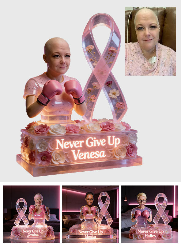 Breast Cancer Awarenes - Personalized Breast Cancer Awareness Acrylic LED Night Light