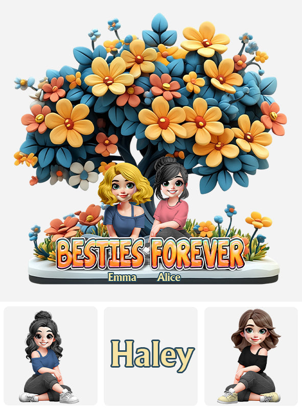 Besties Forever - Personalized Bestie Custom Shaped Acrylic Plaque