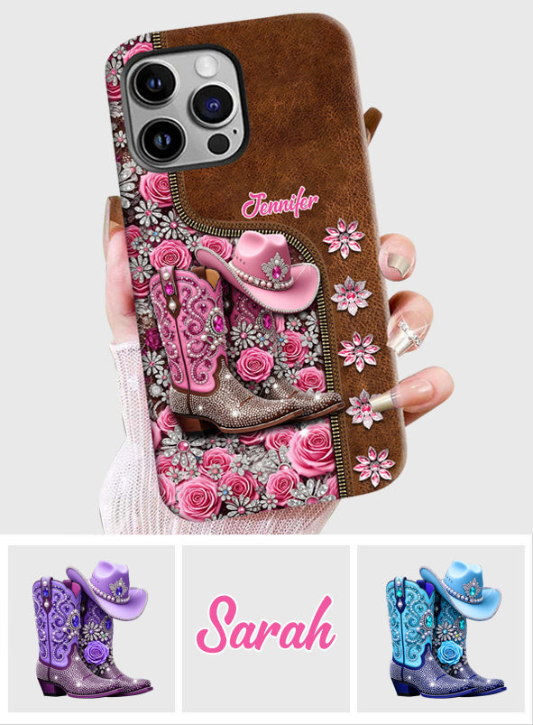 Beautiful Cowgirl Boots - Personalized Cowgirl Full Print Phone Case