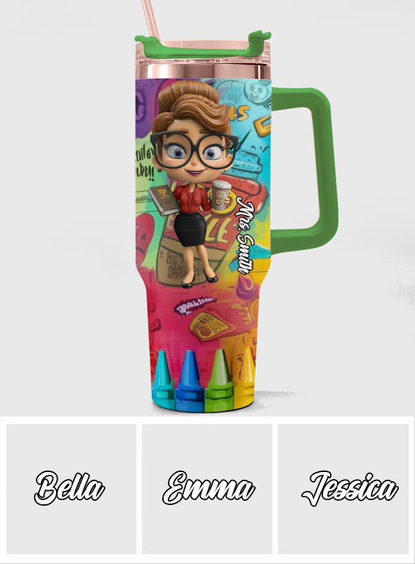 Love Teachers - Personalized Teacher Tumbler With Handle