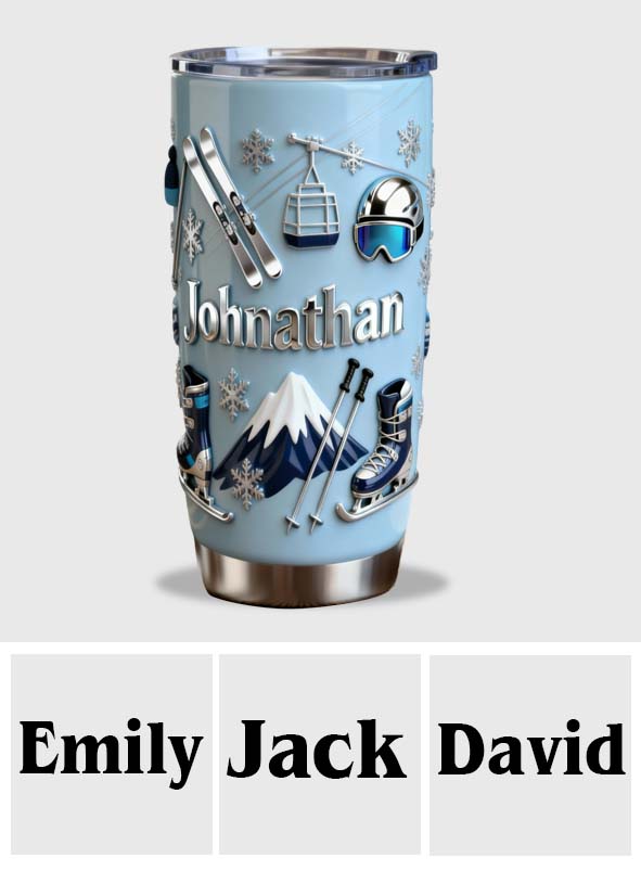 Skiing Makes Me Happy - Personalized Skiing Tumbler