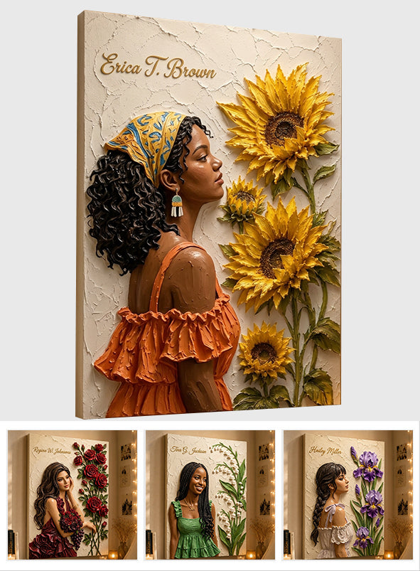 Any Flower Unique Gift - Personalized Self Love 3D Printed Cut Metal Sign