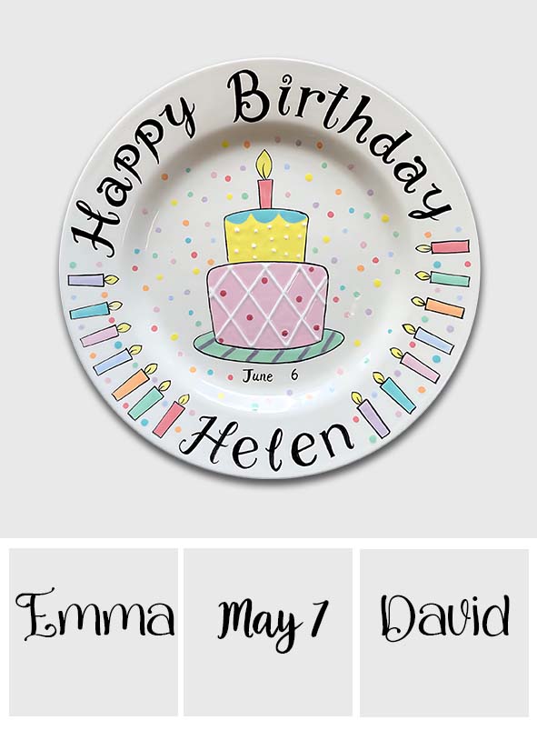Birthday Gift - Personalized Birthday Ceramic Round Plate