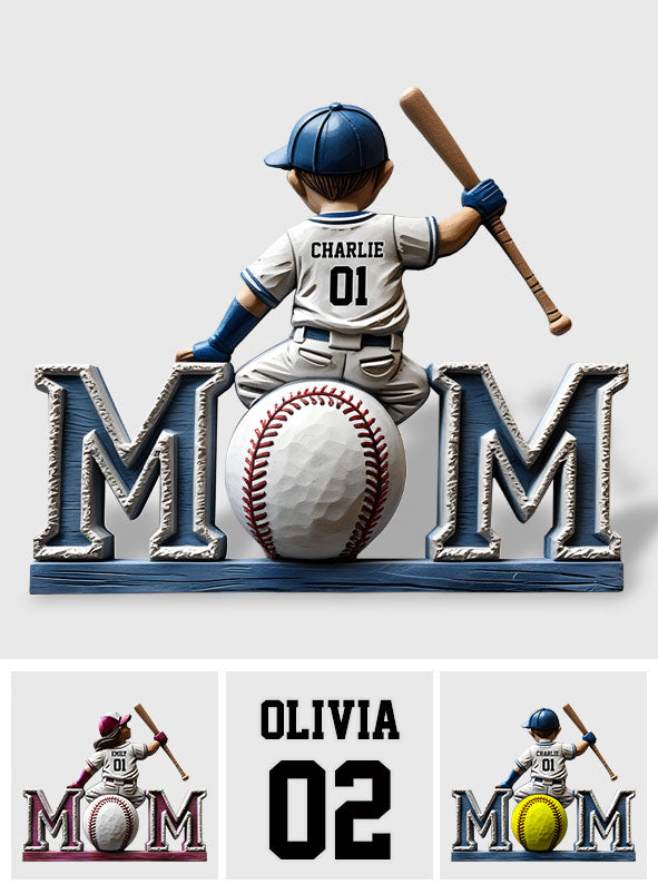 Baseball Mom - Personalized Mother Custom Shaped Acrylic Plaque