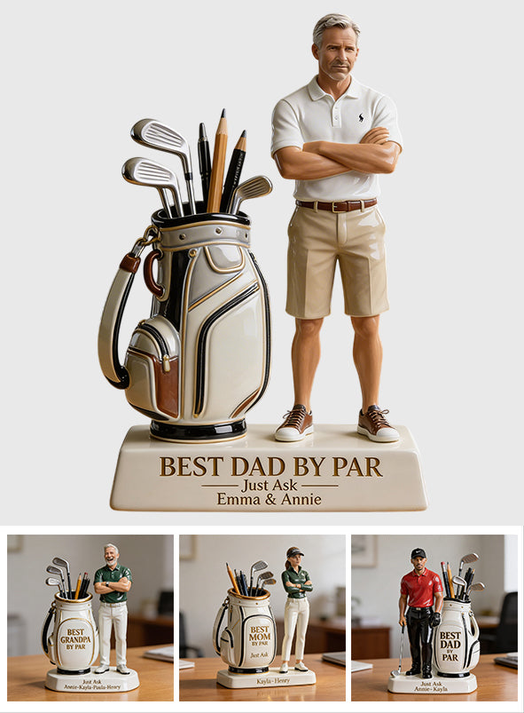Best Dad By Par - Perfect Father's Day Gift - Personalized Golf Acrylic Pot