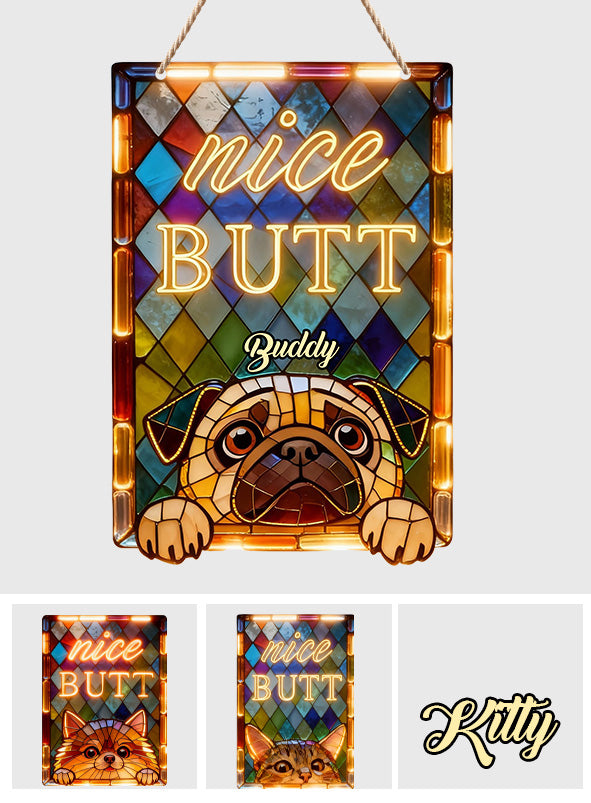 Curious Pet Nice Butt - Personalized Dog LED Light Acrylic Sign