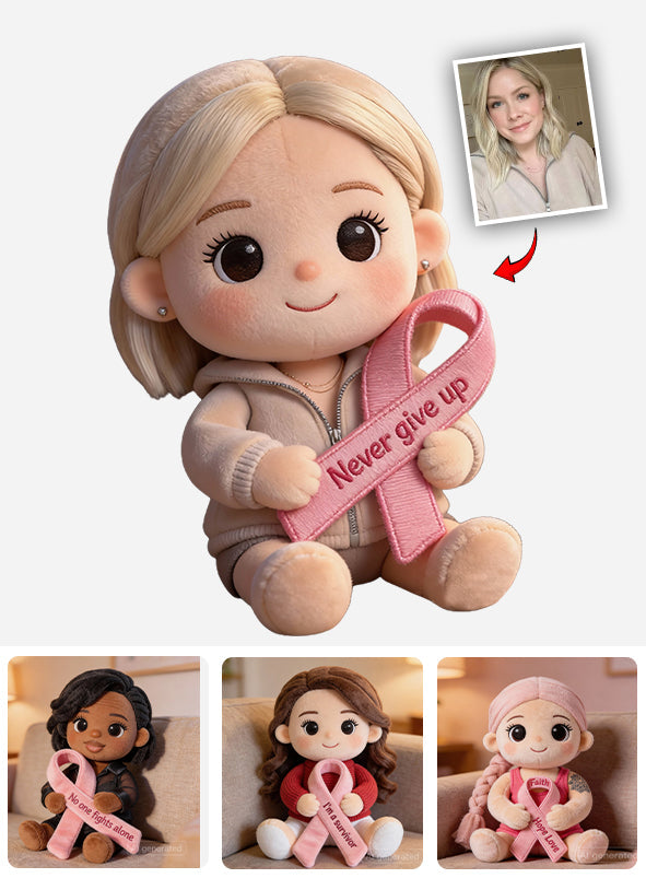 Breast Cancer Awareness - Personalized Breast Cancer Awareness Faux Fur Shaped Pillow