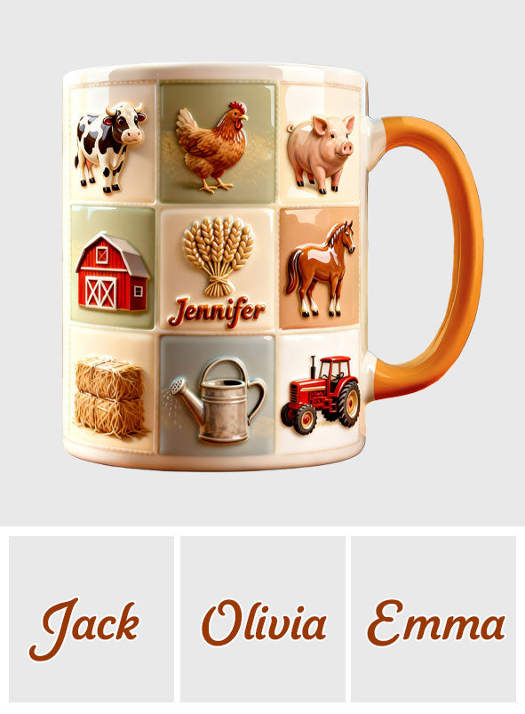 Farmer Life - Personalized Farmer Set Accent Mug with Acrylic Stirrers