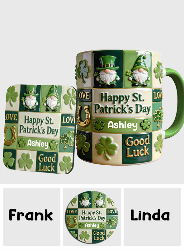 Happy St. Patrick's Day - Personalized Irish Accent Mug & Coaster