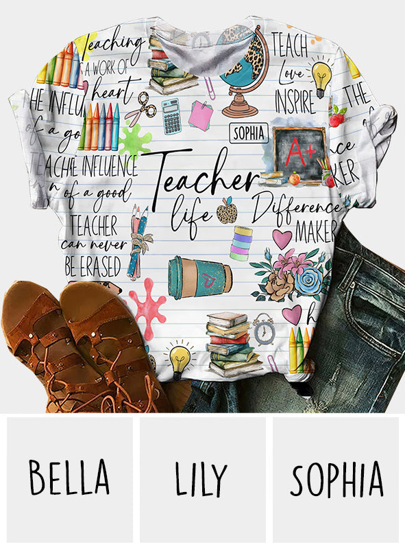 Teacher Life - Personalized Teacher All Over Shirt