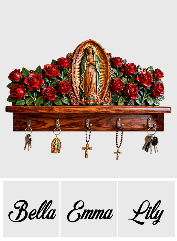 Our Lady Of Guadalupe - Personalized Christian Custom Shaped Hanging Rack
