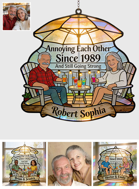 Everlasting Love - Personalized Couple 3D Printed Glass Suncatcher