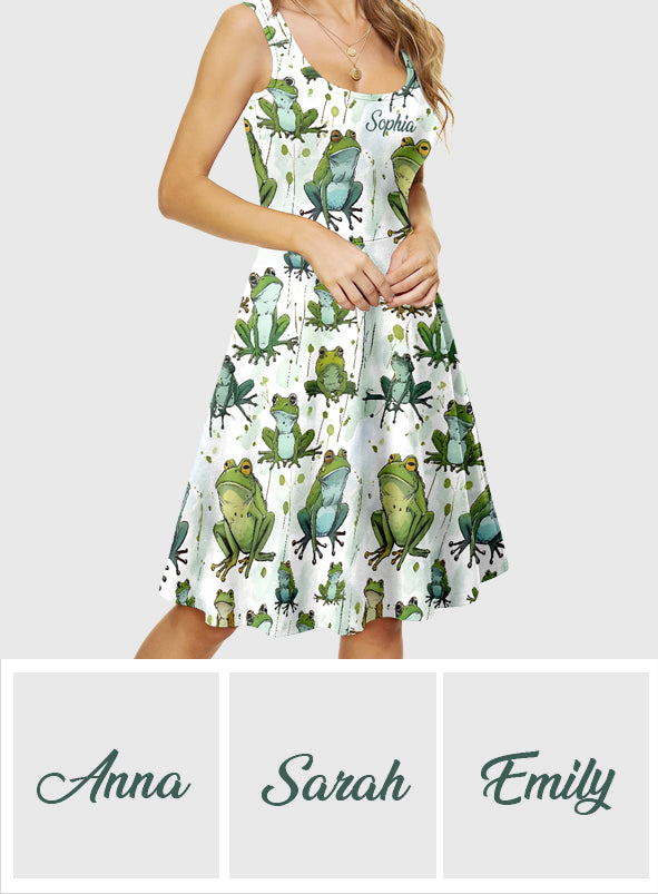 Love Frogs - Personalized Frog Sleeveless Dress