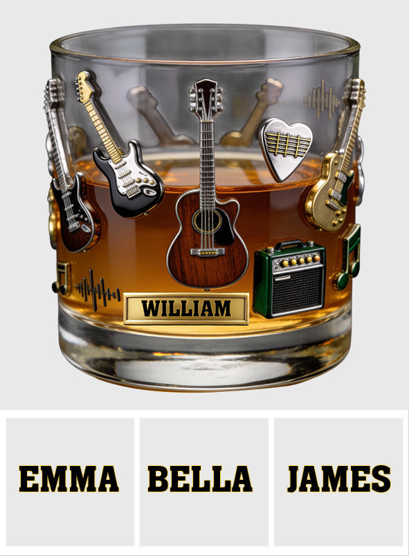 Love Guitars - Personalized Guitar Whiskey Glass