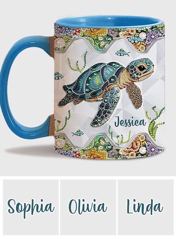 Just A Girl Who Loves Turtle - Personalized Turtle Accent Mug