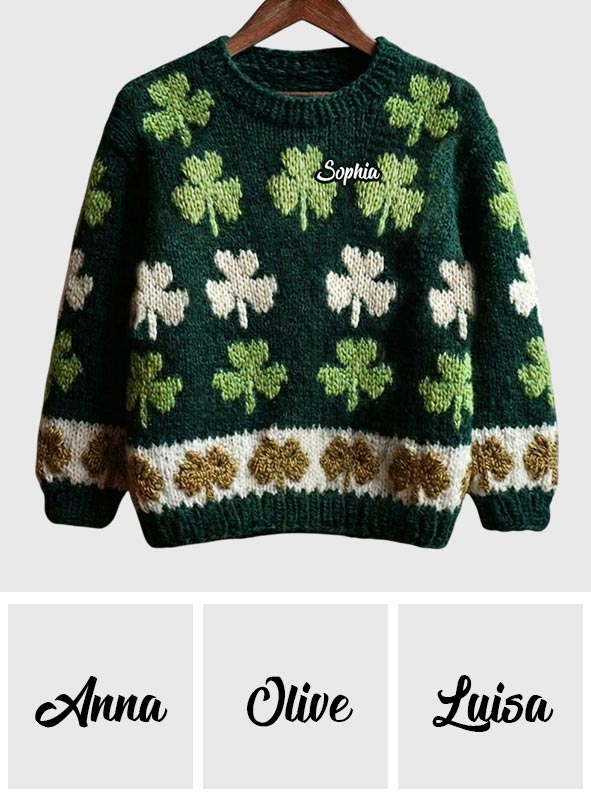 Irish Shamrock - Personalized Irish Ugly Sweater