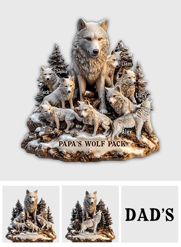 Papa's Wolf - Personalized Father Cut Metal Sign