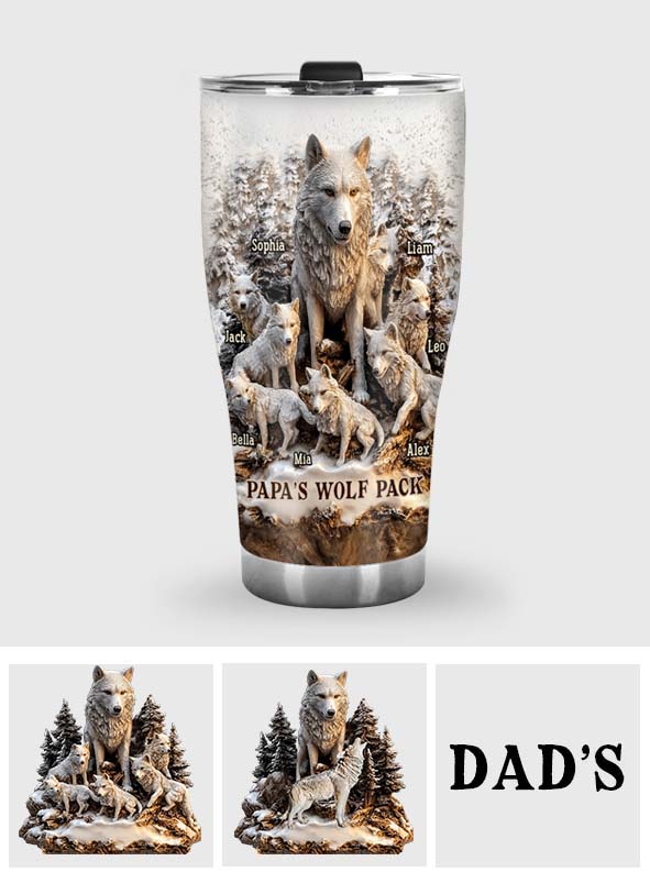 Papa Wolf Pack - Personalized Father Tumbler