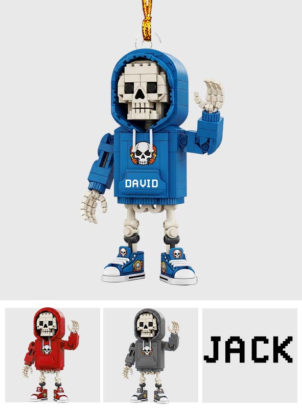 Building block Style Skeleton - Personalized Skull Ornament