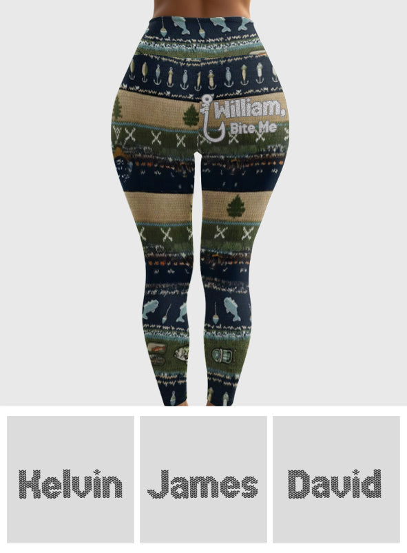 Bite Me - Personalized Fishing Leggings