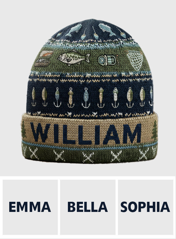 Hooked on Fishing - Personalized Fishing Beanie Hat