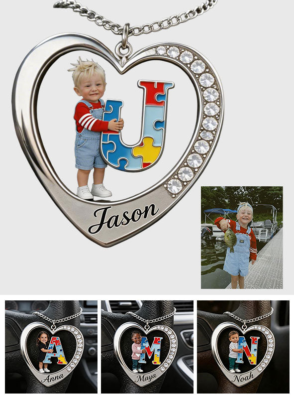 Custom From Any Photo, Car Interior Decoration, Steering Wheel Rosary Charm - Personalized Autism Awareness Bracelet With Charms