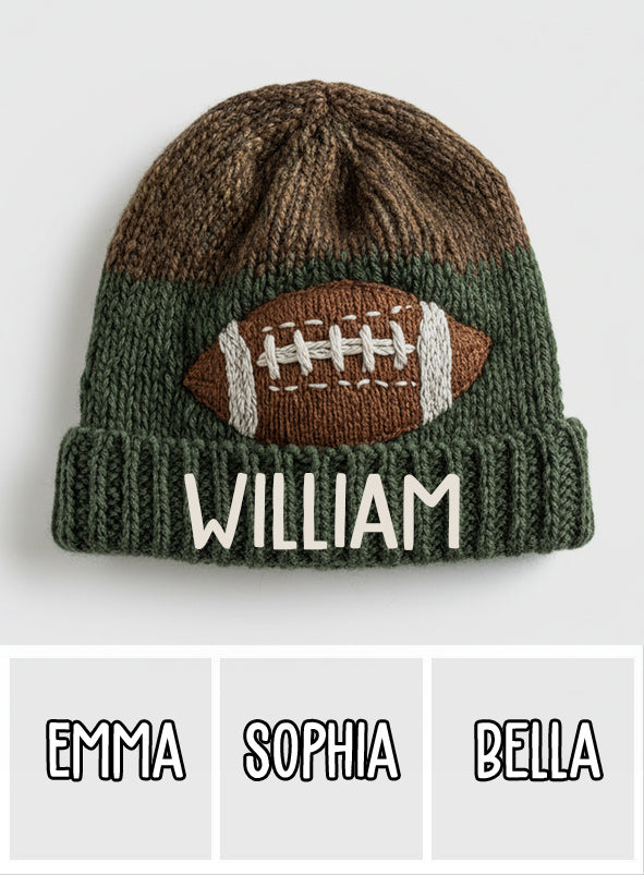 Touchdown Style - Personalized Football Beanie Hat
