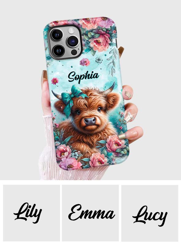 Baby Highland Cow - Personalized Highland Cow Full Print Phone Case