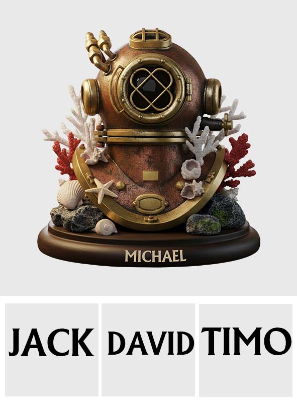 Love Diving - Personalized Scuba Diving Custom Shaped Acrylic Plaque