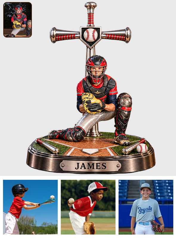 Love God, Play Baseball - Personalized Baseball 3D Plaque