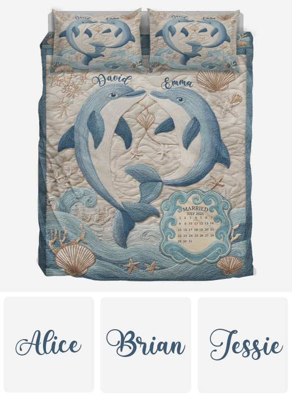 Sea Life Dream Custom Calendar - Personalized Couple Bedding Set