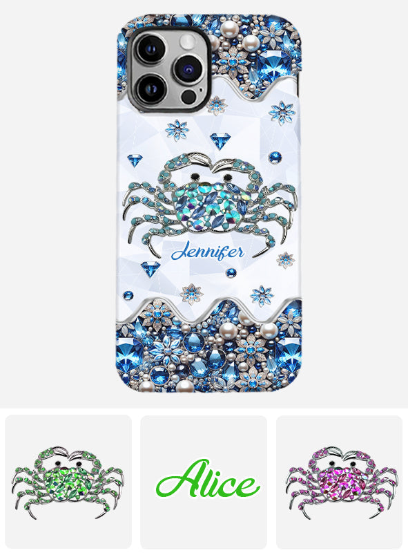 Elegant Blue Crab - Personalized Sea Lover Full Print Phone Case