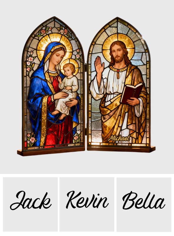 Virgin Mary & Jesus Christ - Personalized Christian Acrylic Diptych
