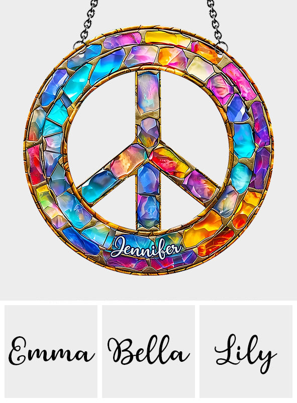 Hippy Soul - Personalized Hippie Window Hanging Suncatcher Ornament