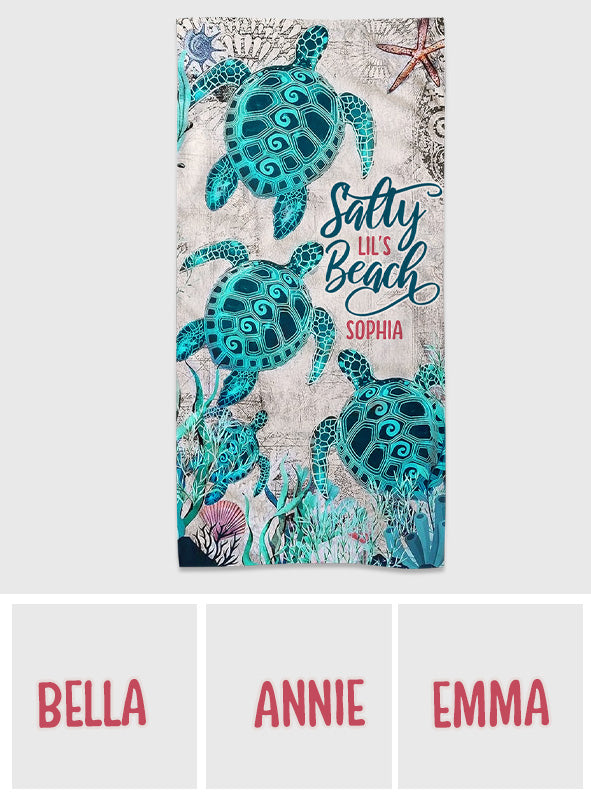 Salty Lil' Beach - Personalized Turtle Quick-dry Beach Towel/ Bath Towel