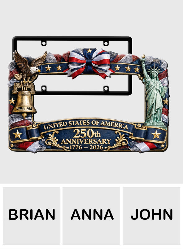 USA 250th Anniversary - Personalized Patriot License Plate Frames