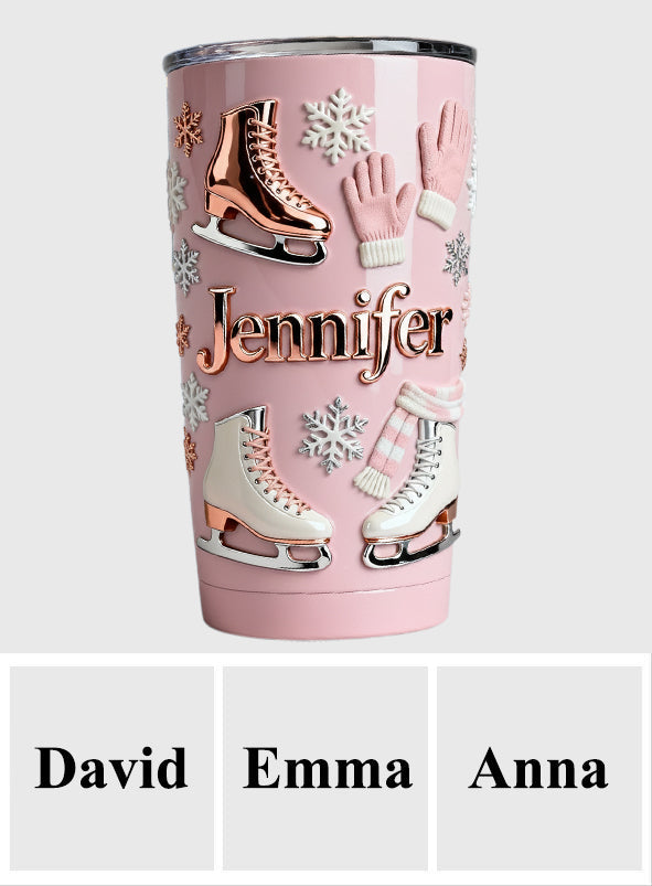 Ice Skating Makes Me Happy - Personalized Ice Skating Tumbler