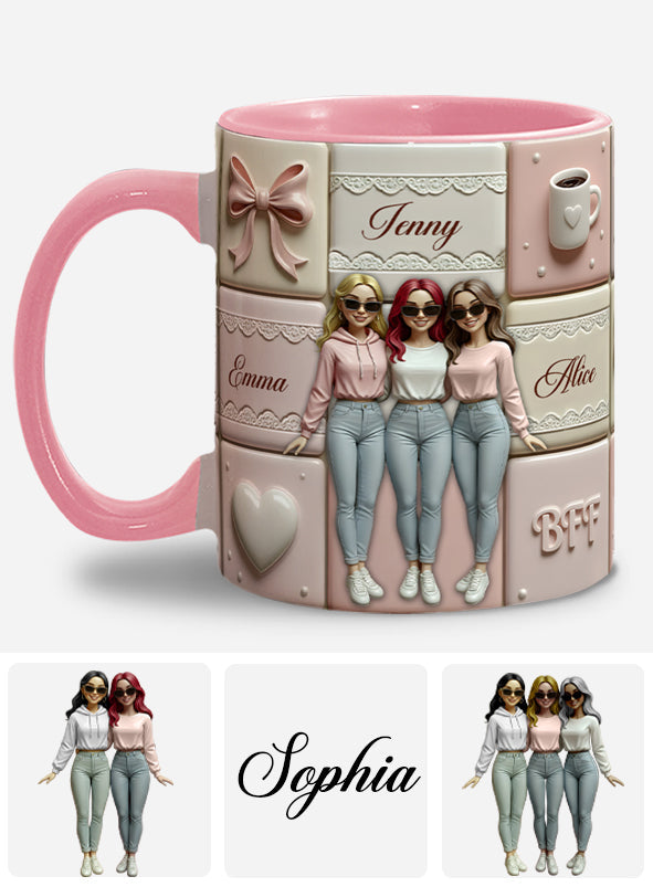 BFF Besties Forever - Personalized Bestie Accent Mug