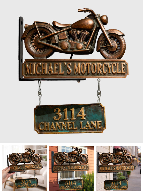 Motorcycle Garage - Personalized Biker Wooden Wall Mount Sign