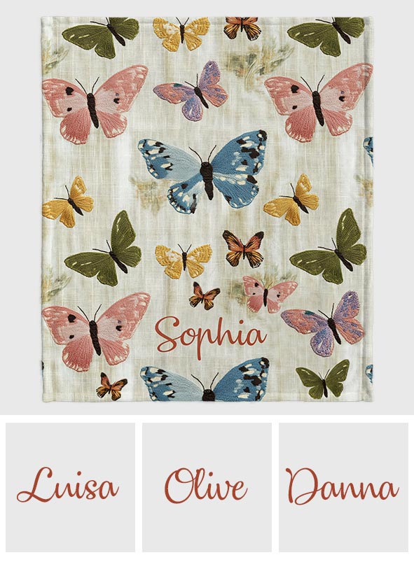 Butterflies Garden - Personalized Butterfly Blanket