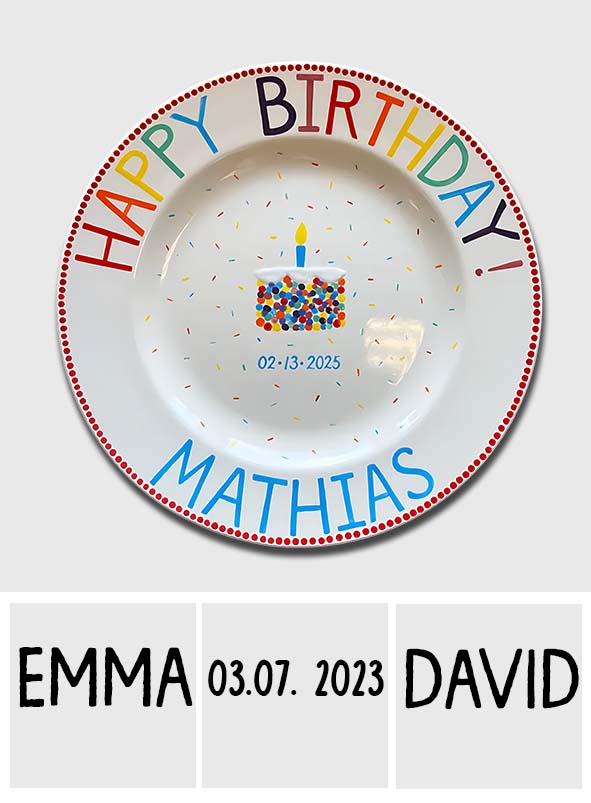 Birthday Gift - Personalized Birthday Ceramic Round Plate