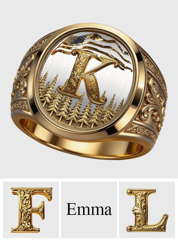 Name Initial Alphabet - Personalized Luxury Signet Ring