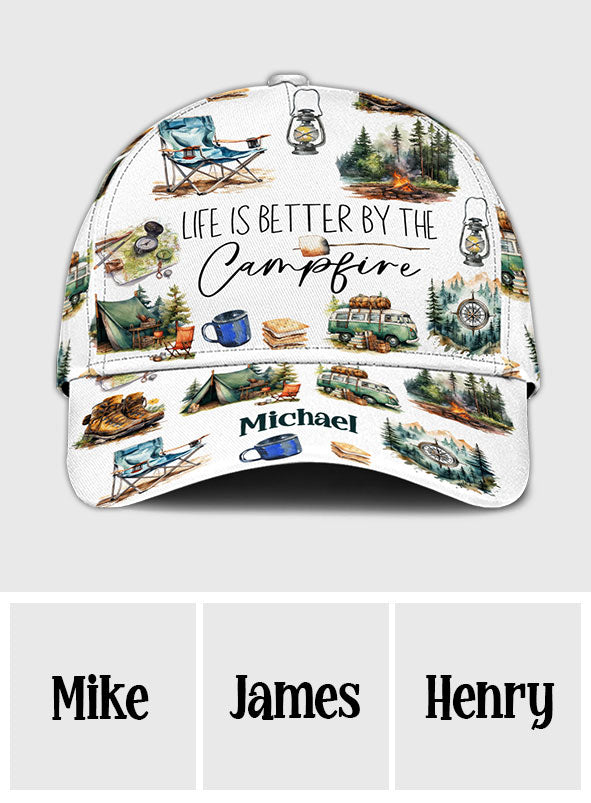 Life Is Better With Campfire - Personalized Camping Classic Cap