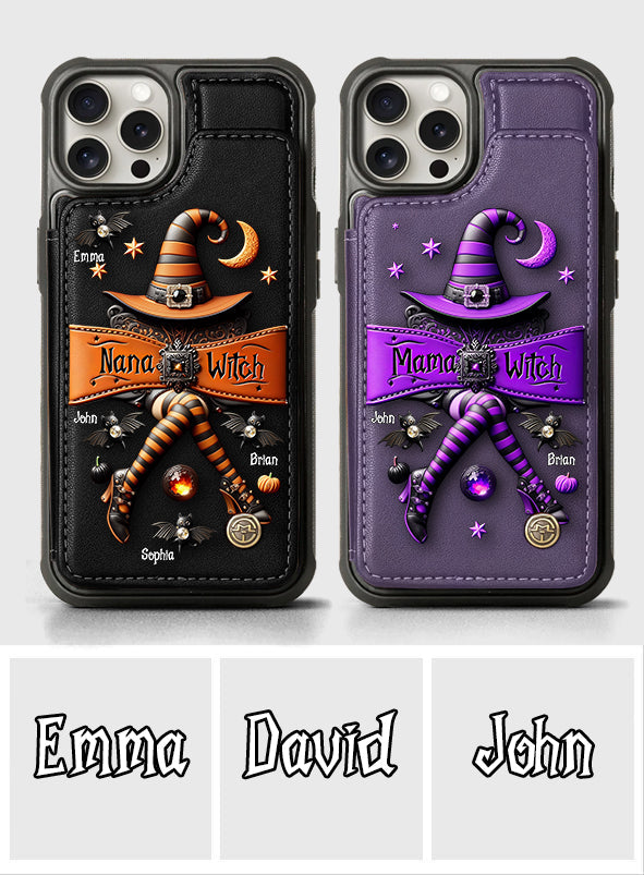 Halloween Gift For Grandma, Mama Witch - Personalized Mother Wallet Phone Case