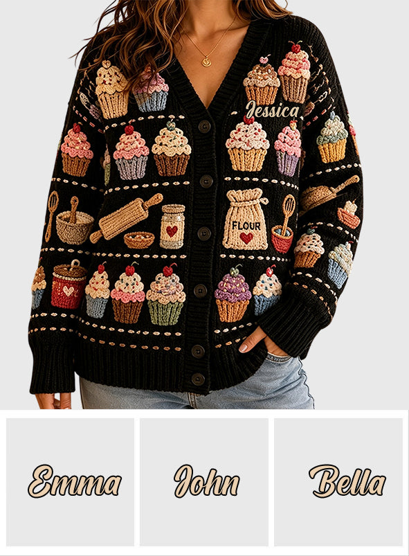 Love Baking - Personalized Baking Cardigan Sweater