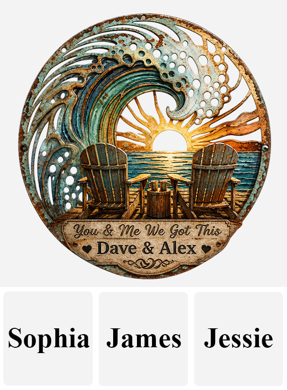 We Got This - Personalized Couple Cut Metal Sign