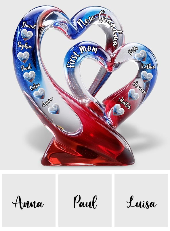 First Mom Now Grandma - Personalized Grandma Custom Shaped Acrylic Plaque