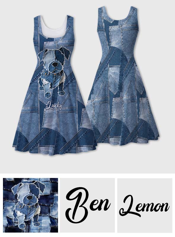 Cute Bulldog - Personalized Bulldog Sleeveless Dress